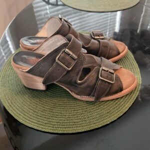 Freebird Tan Leather Sandals with Buckle